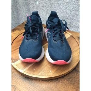 ASICS Gel-Nimbus 25 Running Shoes Womens 6.5 Navy Blue Pink Performance Sneakers